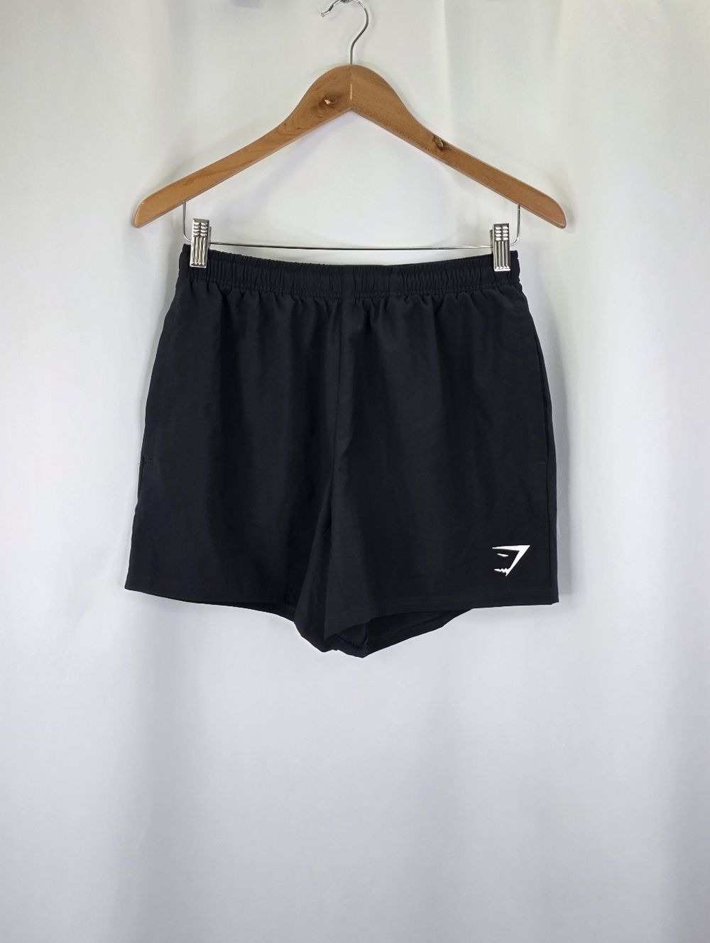 Gymshark Women's Size Small Regular Fit Pintuck Shorts HT3 Black Athletic Wear - Picture 2 of 15